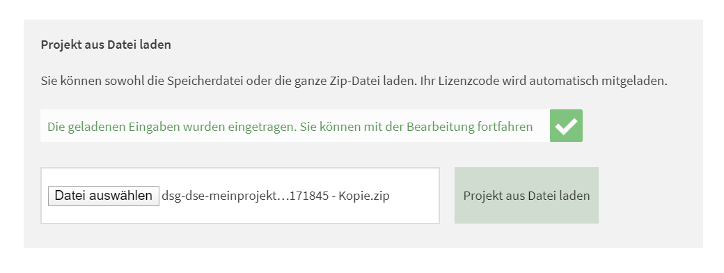 https://datenschutz-generator.de - Speichervorgang - Upload